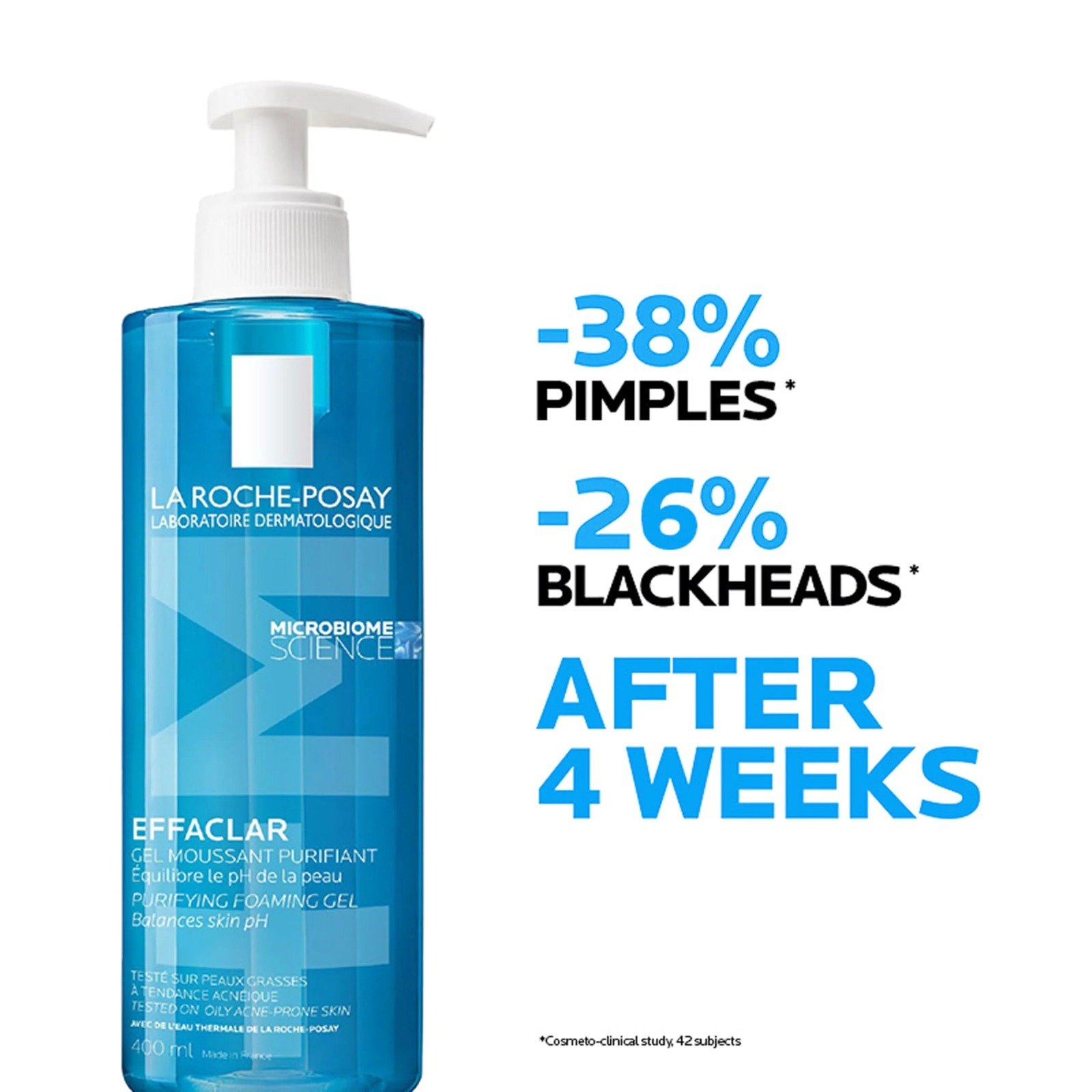 La Roche-Posay Effaclar Purifying Foaming Gel Cleanser | 400ml | For Oily & Acne-Prone Skin | Soap Free, pH 5.5 | With Zinc + La Roche-Posay Thermal Water | Made in France